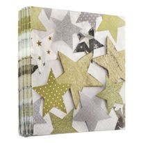 Guardanapo Estrelas Douradas Bompack com 20 unidades