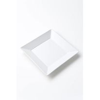 Prato de Sobremesa Melamina Quadrado Branco Tuut 20cm