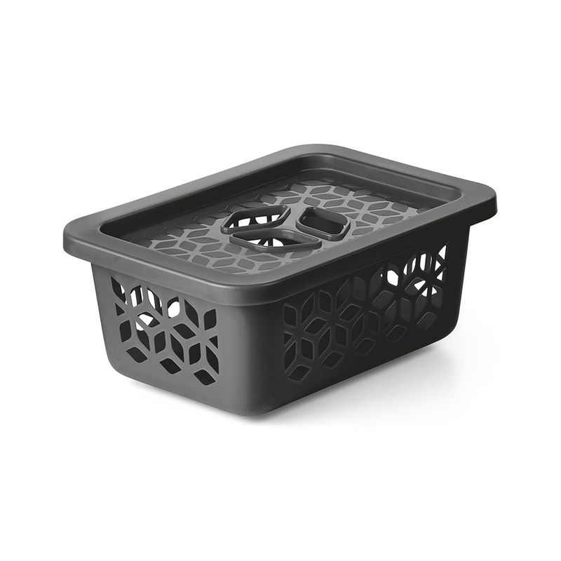Cesto-Organizador-de-Plastico-com-Tampa-UZ-Cinza-Titanio-15L-160672