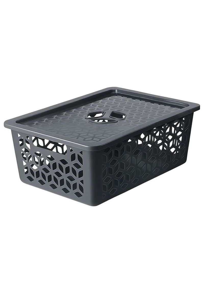 Cesto-Organizador-de-Plastico-com-Tampa-UZ-Cinza-Titanio-15L-160757