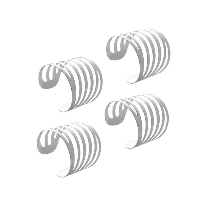 Anel-para-Guardanapo-Aco-Curves-Prateado-Lyor-com-4-pecas-161065