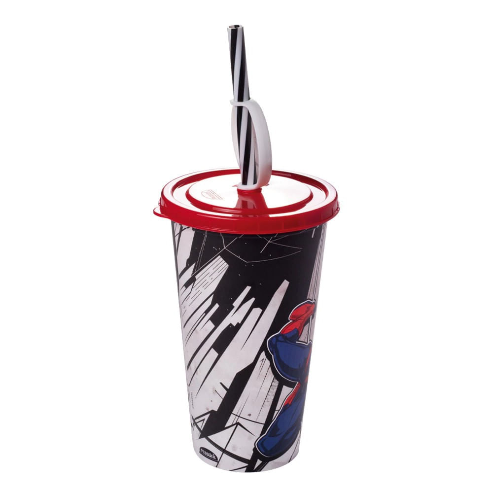 CopoPlasticoComCanudoePinHomemAranhaPlasutil500ml-161488