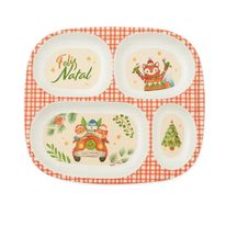 Prato Infantil Natal Melamina Grande Magizi 24,5cm x 22cm