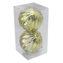 Conjunto Bola de Natal Ivy Dourada Powner 8cm 2 Peças