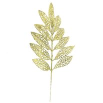 Galho Folhas Glitter Dourado Powner 43cm