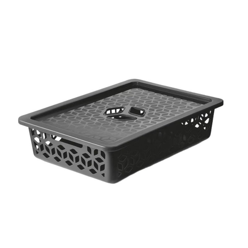 Cesto-Organizador-Raso-UZ-Cinza-com-Tampa-Titanio-9L-162504