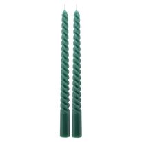 Conjunto de Vela Torcida Metalizada Verde Powner 20cm com 2 peças