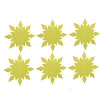 Conjunto Enfeite Floco 3D Dourado Powner 25cm 6 Peças