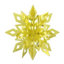 Conjunto Enfeite Floco 3D Dourado Powner 25cm 6 Peças