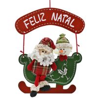Placa Treno Noel Com Boneco de Neve Scoth Magizi 30cm