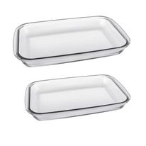 Conjunto de Assadeira Retangular de Vidro Marinex 2 Peças