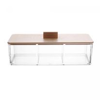 Caixa Organizadora com Tampa de Bambu Lyor 23cm