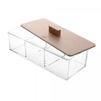 Caixa Organizadora com Tampa de Bambu Lyor 23cm