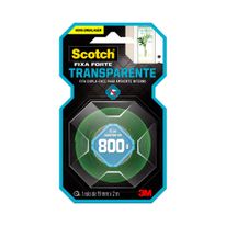 Fita Dupla Face Transparente 3M Scotch Fixa Forte 19mm x 2m