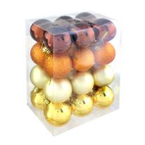 Conjunto Bola de Natal Cobre e Dourado Powner 6cm com 24 peças