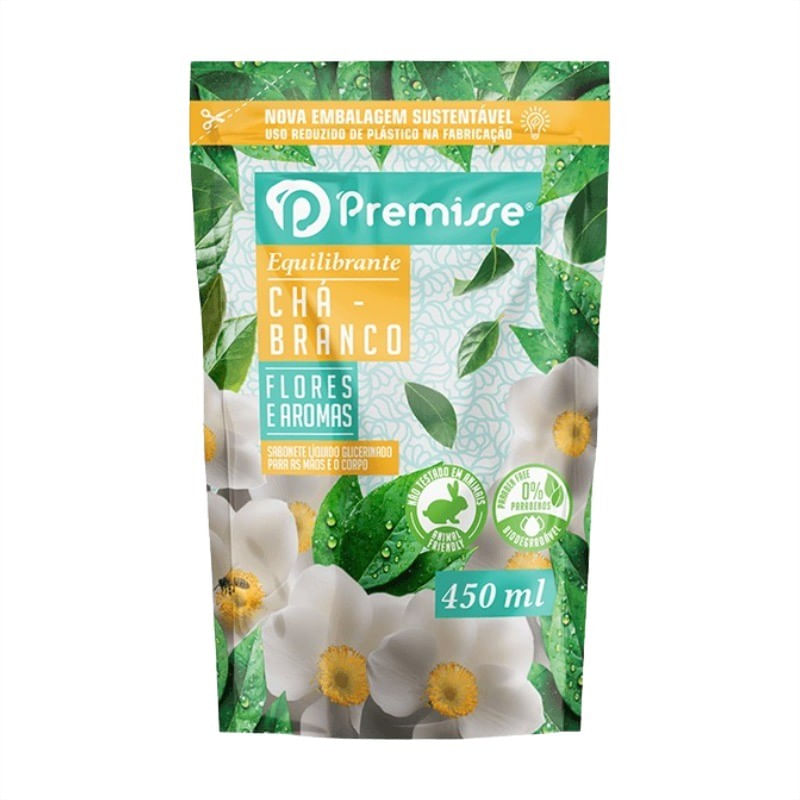 RefildeSaboneteLiquidoChaBrancoPremisse450ml-163349