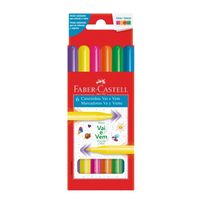 Canetinha Hidrográfica Vai e Vem Neon Faber Castell 6 cores