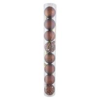 Conjunto Bola de Natal Marrom Powner 6cm com 8 peças