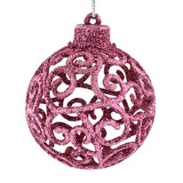 Conjunto Bola de Natal Rose Powner 6cm com 8 peças