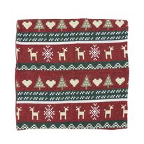 Capa de Almofada Natalina Jacquard Vermelho 43cm x 43cm