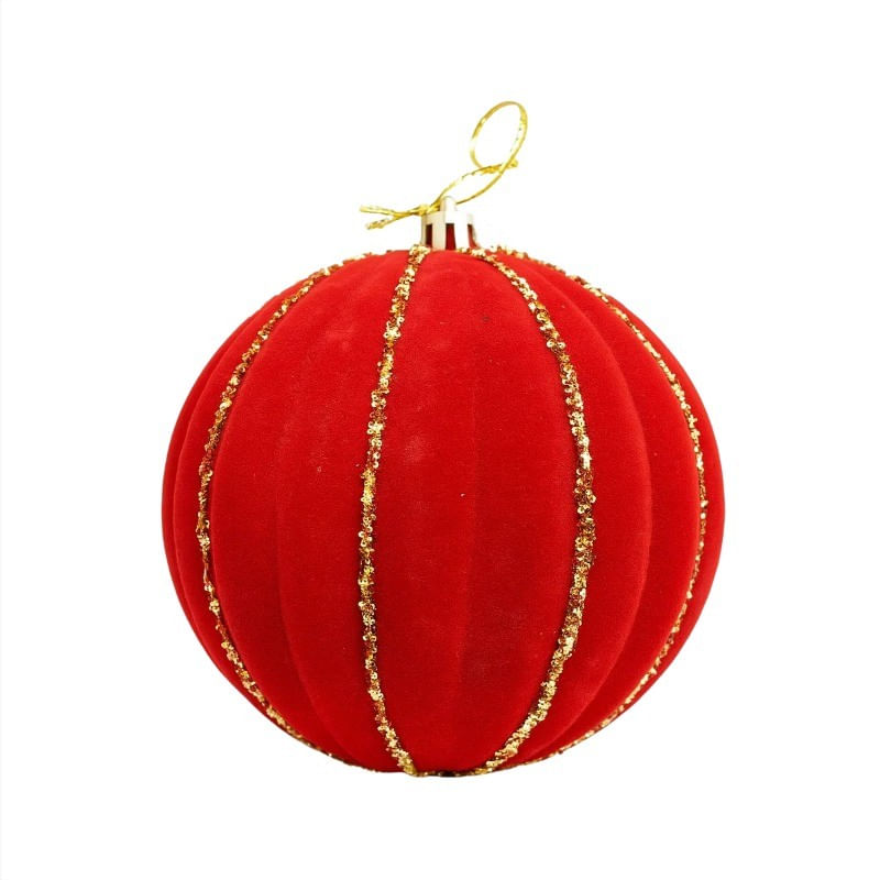 BoladeNatalVermelhaVeludoMagizi12cm-163998