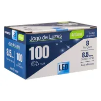 Pisca 100 Leds Double Azul e Branco 8 Funções Newpro