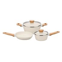 Conjunto de Panelas Antiaderente Ceramic MTA Carmela Vanilla 3 peças