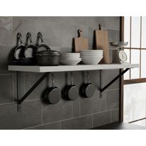 Suporte para Prateleira Forte Álamo Preto 30cm