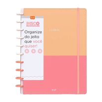 Caderno Capa Dura Espiral Disco Coral Creative BRW 80 folhas