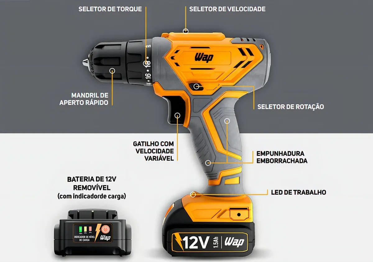 ParafusadeiraeFuradeiraWap12V11Pecas-164882