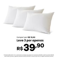 Travesseiro Microfibra Branco Hedrons 45cm x 65cm