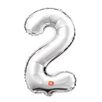 Balão Metalizado N º 2 Prata 80cm São Roque