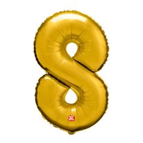 Balão Metalizado N º 8 Dourado 40cm São Roque