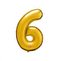 Balão Metalizado N° 6 Dourado 80cm São Roque