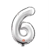 Balão Metalizado N° 6 Prata 80cm São Roque