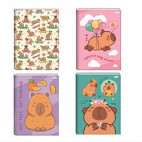 Caderno Brochura Capa Dura Capyvibes Sortido Jandaia 1x1 80 folhas