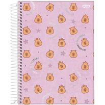 Caderno Espiral Capa Dura Capyvibes Jandaia 1x1 80 folhas