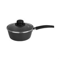 Panela em Alumínio Antiaderente Multiflon com Fundo Inox Preta 16cm