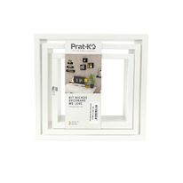 Kit Nicho de Parede MDF Branco Prat-K 3 peças