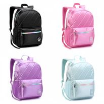 Mochila Juvenil Feminina de Cetim Sortida 17" Seanite