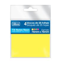 Bloco de Notas Tili Notes Neon Tilibra 76mm x 76mm