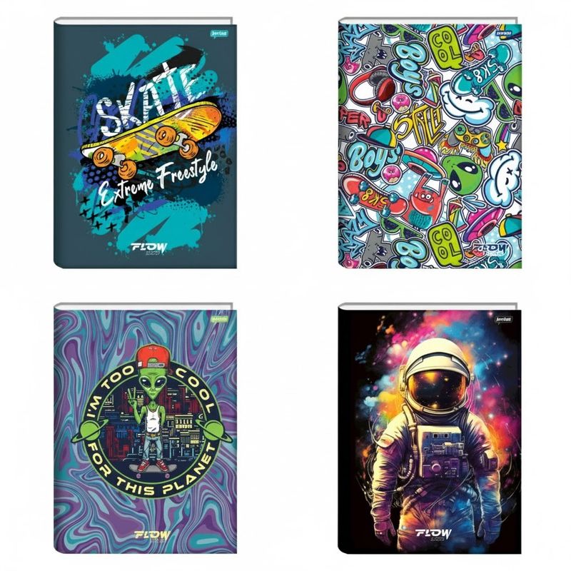 CadernoBrochuraCapaDuraFlowSortidoJandaia1/180folhas-165441