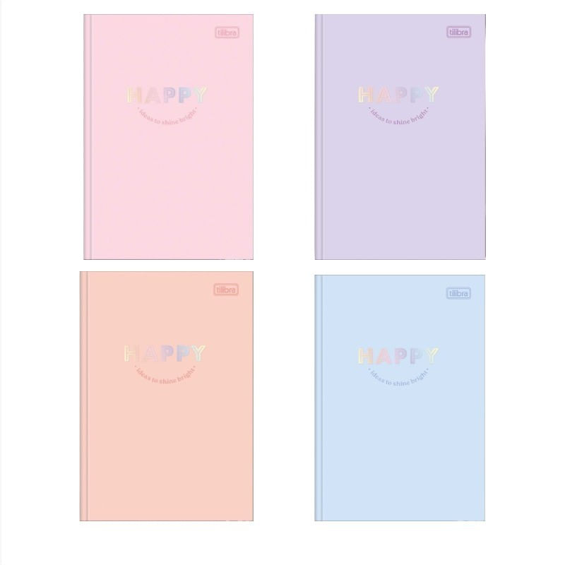 CadernoBrochuraCapaDuraSortidoHappyTilibra1/480folhas-166108