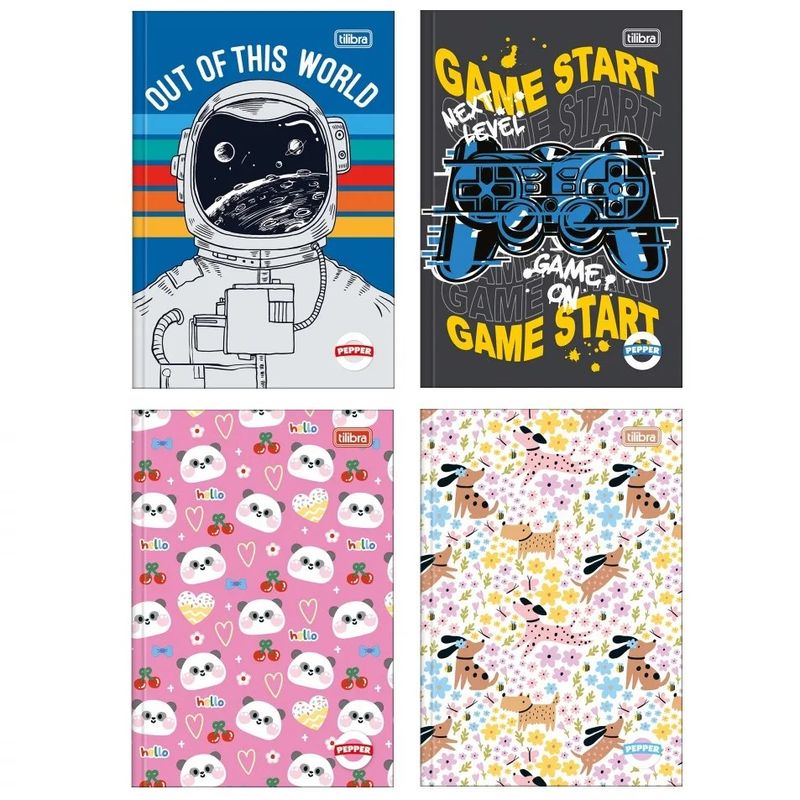 CadernoBrochuraCapaDuraPepperSortidoTilibra1/440folhas-165836