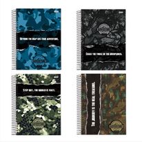 Caderno Espiral Capa Dura Adventure Sortido Jandaia 1x1 com 80 folhas