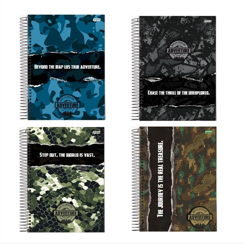 CadernoEspiralCapaDuraAdventureSortidoJandaia1x1com80folhas-165302