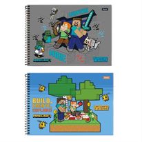 Caderno de Cartografia Espiral Sortido Foroni Minecrafit 80 Folhas