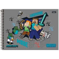 Caderno de Cartografia Espiral Sortido Foroni Minecrafit 80 Folhas