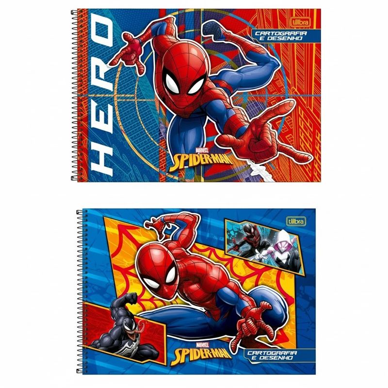 CadernoCartografiaSpiderManSortidoTilibra80folhas-166215