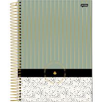 Caderno Espiral Capa Dura Dots Jandaia Sortido 160 folhas 10 Matérias
